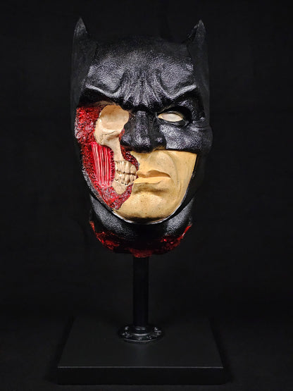 Shadow Knight sculpture – front view, batman-inspired collectible with skull detail, House of Wit
