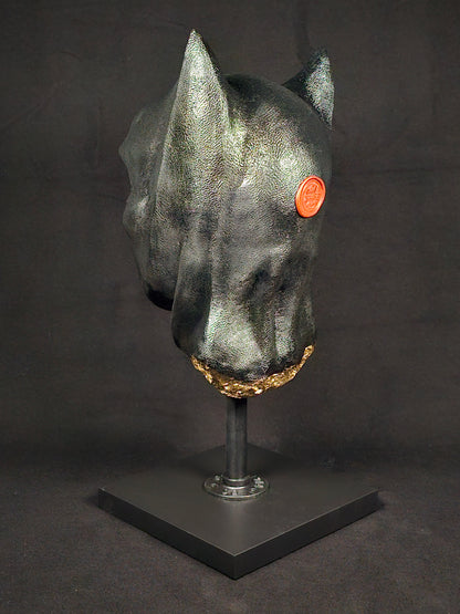 Shadow Knight Gilded – 135° right view, hand-finished gilded polymer gypsum collectible by House of Wit