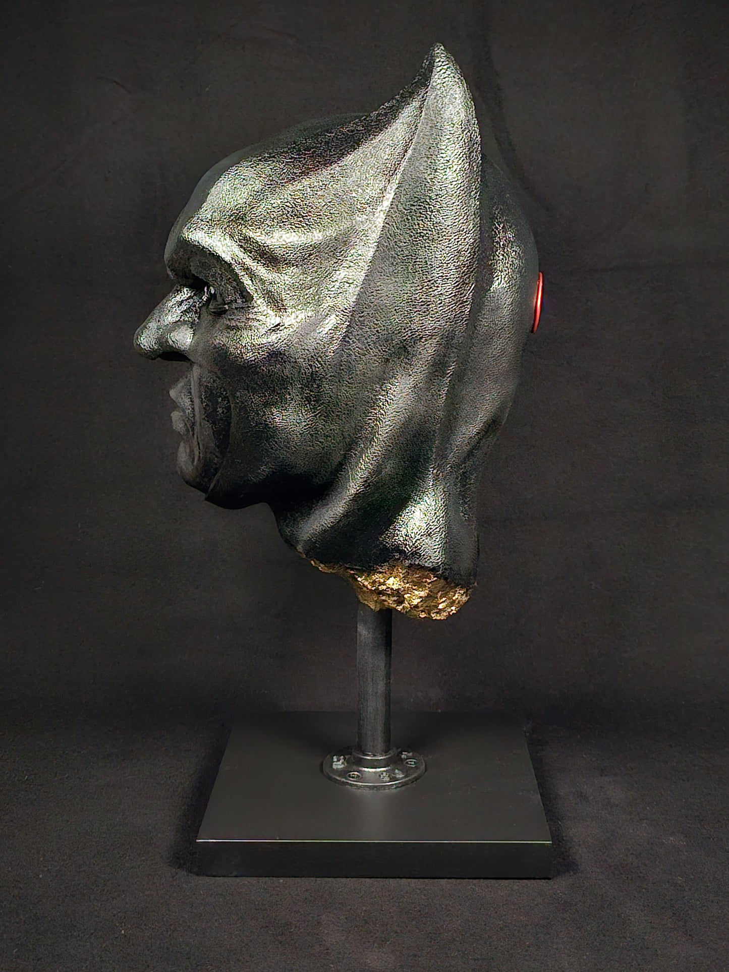 Shadow Knight Gilded – right side view, hand-finished limited edition gold sculpture