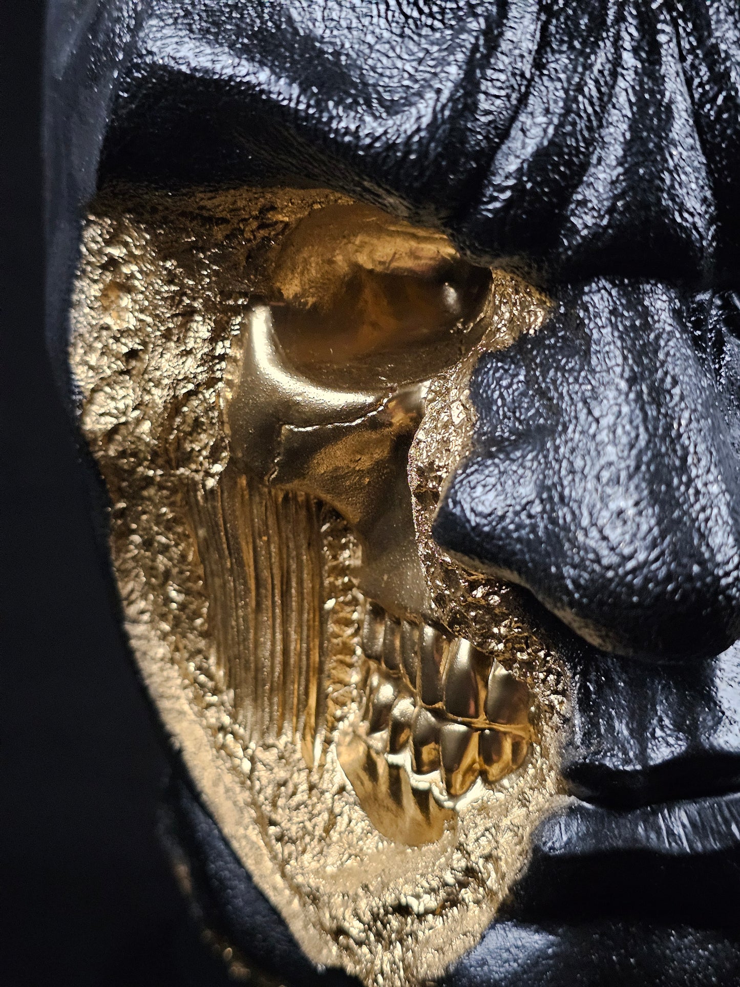 Shadow Knight Gilded – close-up detail of hand-painted gilded gold finish