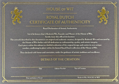 Shadow Knight Certificate of Authenticity – wax seal, numbered limited edition by House of Wit
