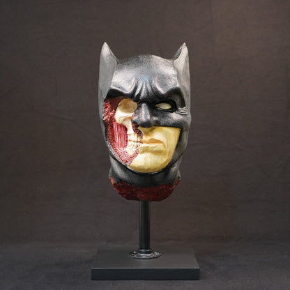 Shadow Knight limited-edition bust: hand-sculpted resin head, masked with half-exposed skull on a stand.