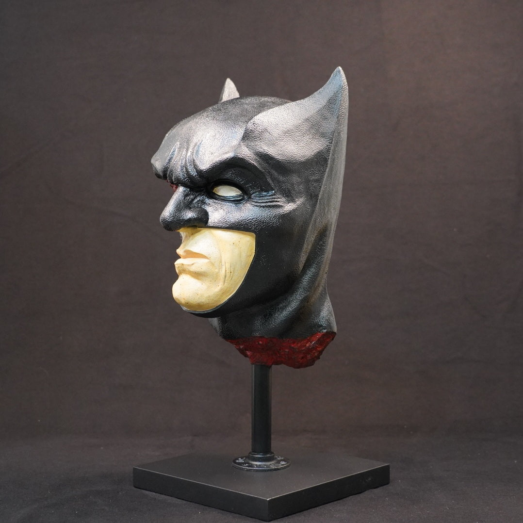 Shadow Knight: limited edition resin sculpture head on display stand; hand-sculpted and meticulously painted.