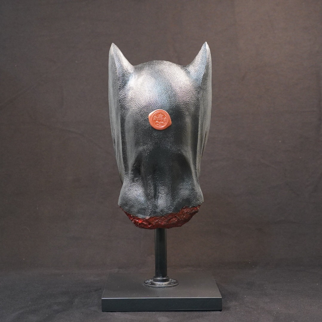 Shadow Knight limited-edition resin sculpture; hand-sculpted and hand-painted, displayed on a pedestal.