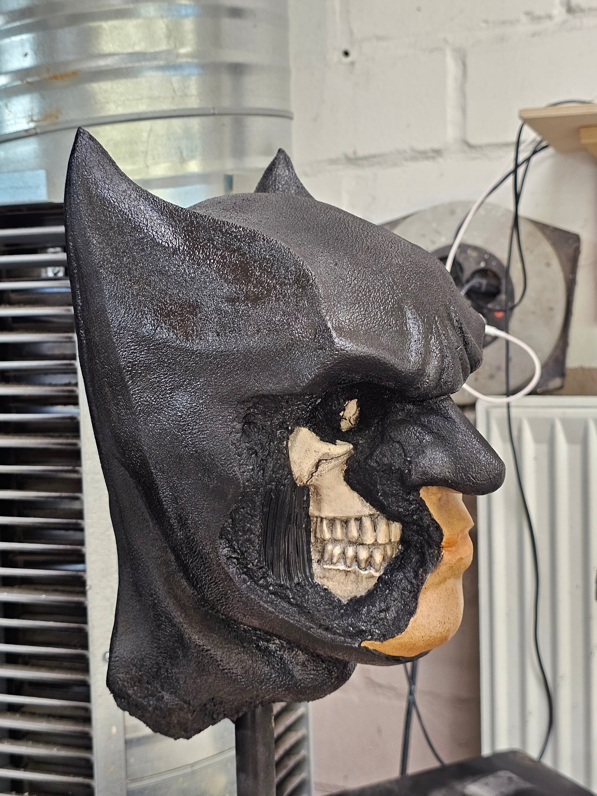 Batman Skull Bust Resin Sculpture – Handmade Dark Art Collectible